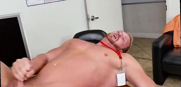  Nude male using gay sex toys First day at work